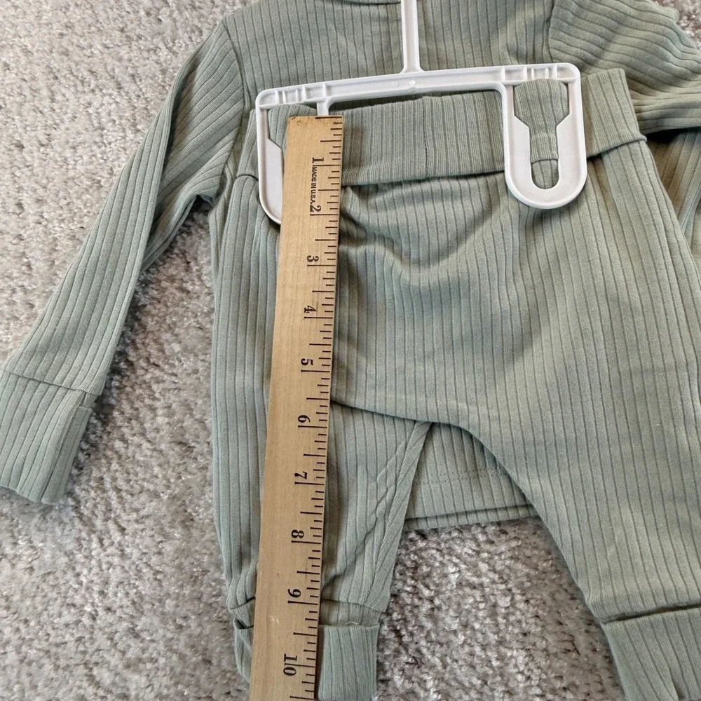 Carters Just One You Sage Green Ribbed 2-Piece Set 3M Grow With Baby 1T717610